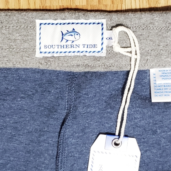 NWT Southern Tide backrush heather lounge stretch 7" pull on shorts seas blue - Picture 4 of 10